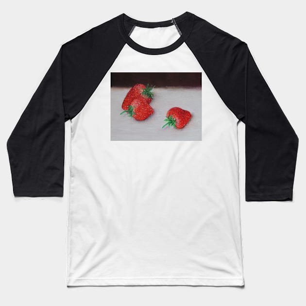 Strawberries Baseball T-Shirt by AlexaZari